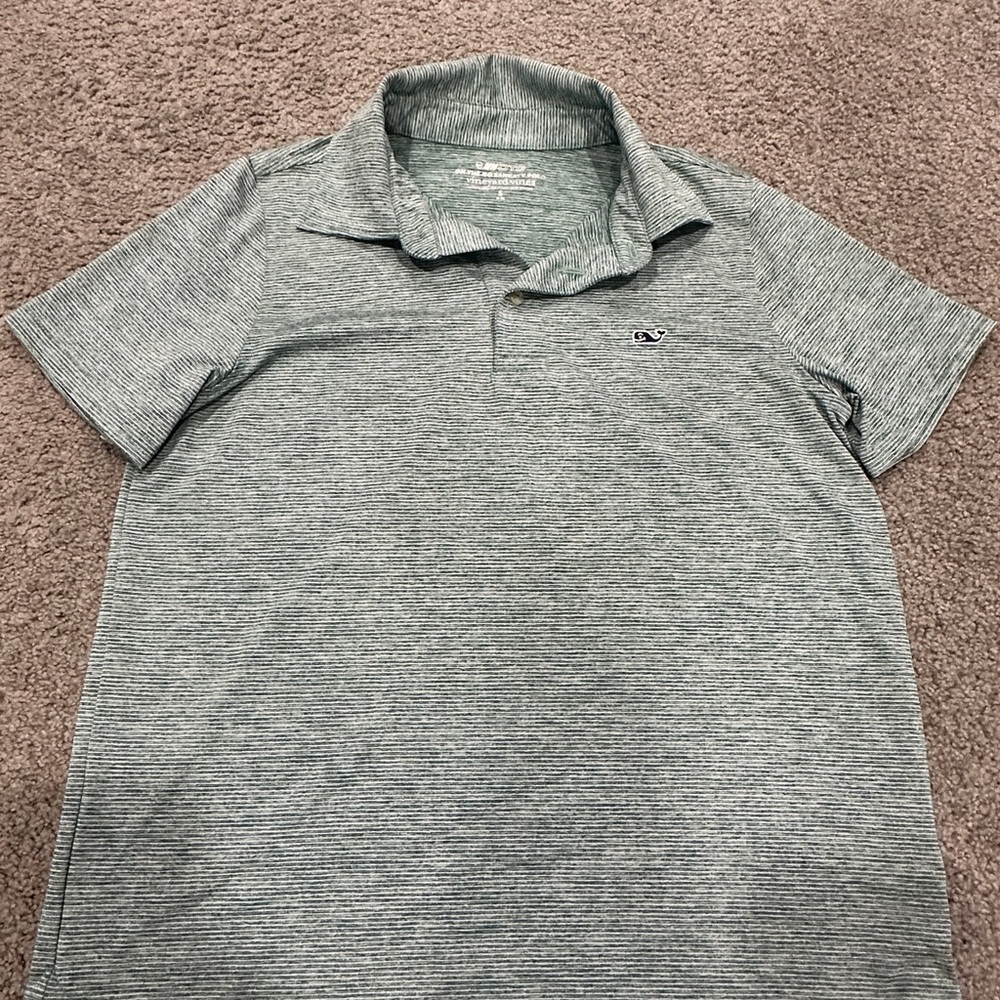 Vineyard Vines Striped Green Polo Shirt